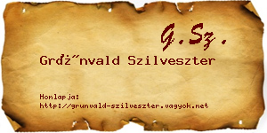Grünvald Szilveszter névjegykártya