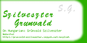 szilveszter grunvald business card