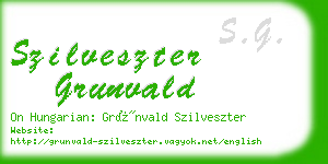 szilveszter grunvald business card